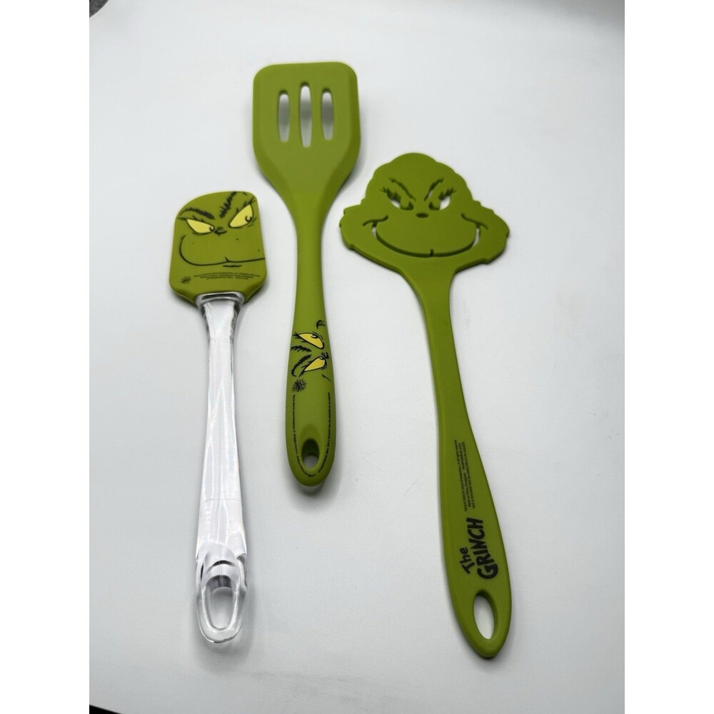 Dr. Seuss The Grinch Kitchen Utensil Set Spatulas Turner Scraper 3 Pc Lot